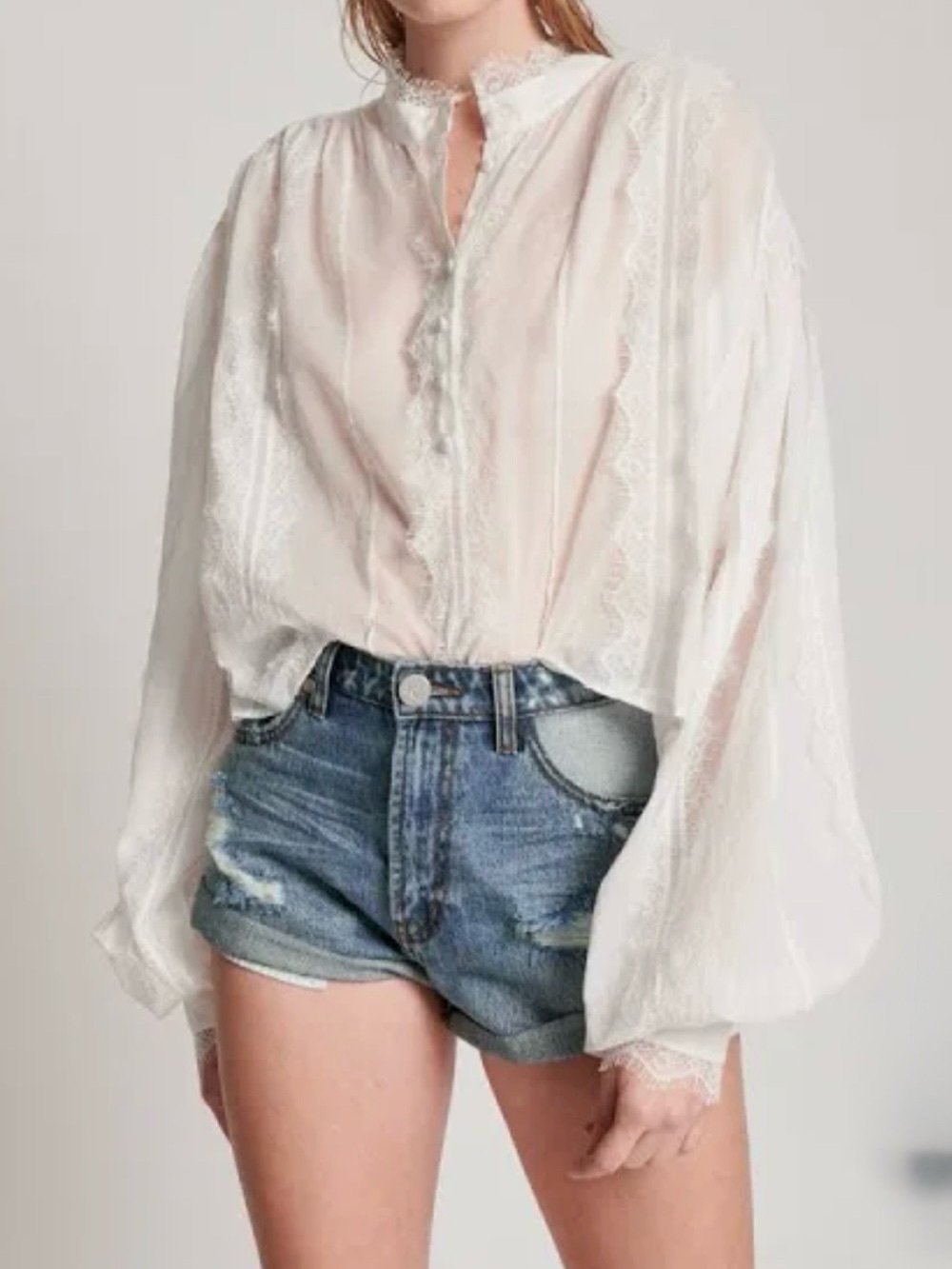 NWT One Teaspoon Bandits Mid Waist Distressed Denim Shorts Cuffed Hem Venice 30